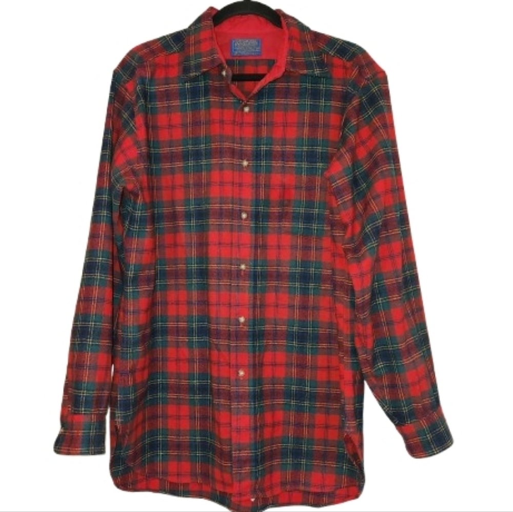 Vintage Pendleton Wool 1960's-Early 1970's Authentic Mac Lean Tartan Shirt Large